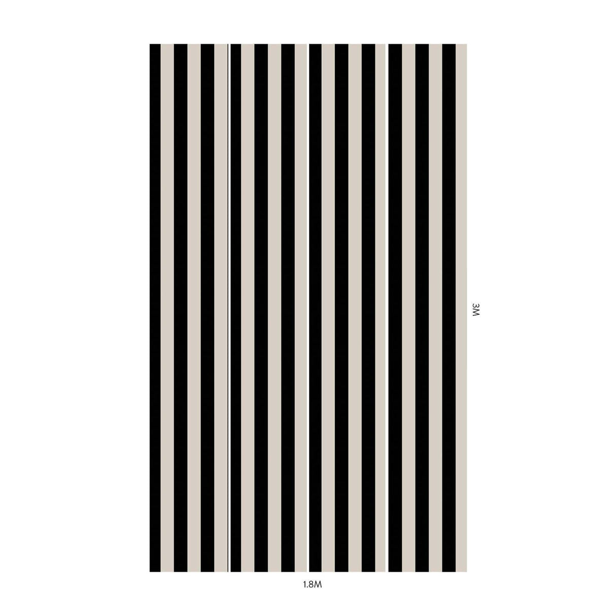 House of Hackney MONO STRIPE Wallpaper - Off Black/Oyster (9'10" - full height)