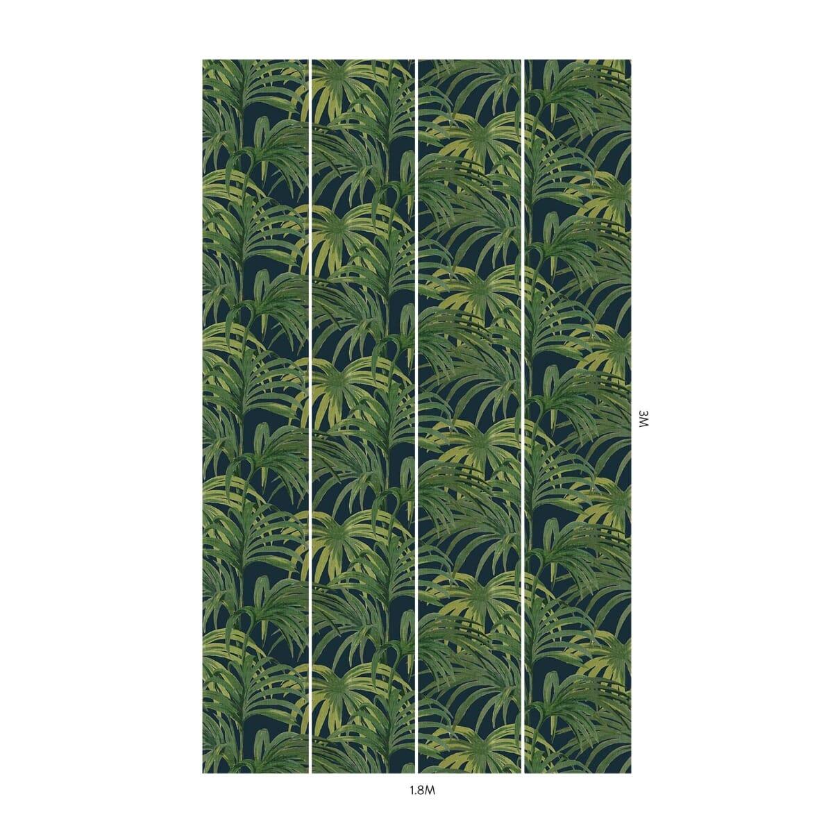 House of Hackney PALMERAL MAGNA Wallpaper - Midnight Green (9'10" - full height)