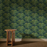 House of Hackney PALMERAL Wallpaper - Midnight & Green (9'10" - full height)