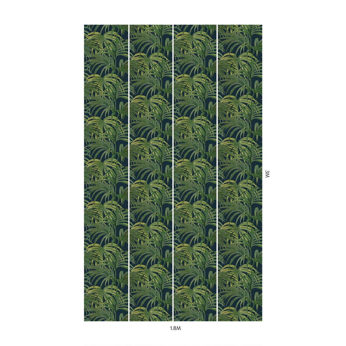 House of Hackney PALMERAL Wallpaper - Midnight & Green (9'10" - full height)