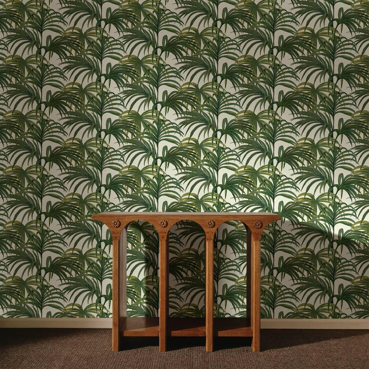 House of Hackney PALMERAL Wallpaper - Off White & Green (9'10" - full height)