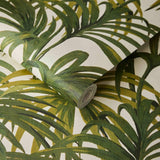 House of Hackney PALMERAL Wallpaper - Off White & Green (9'10" - full height)