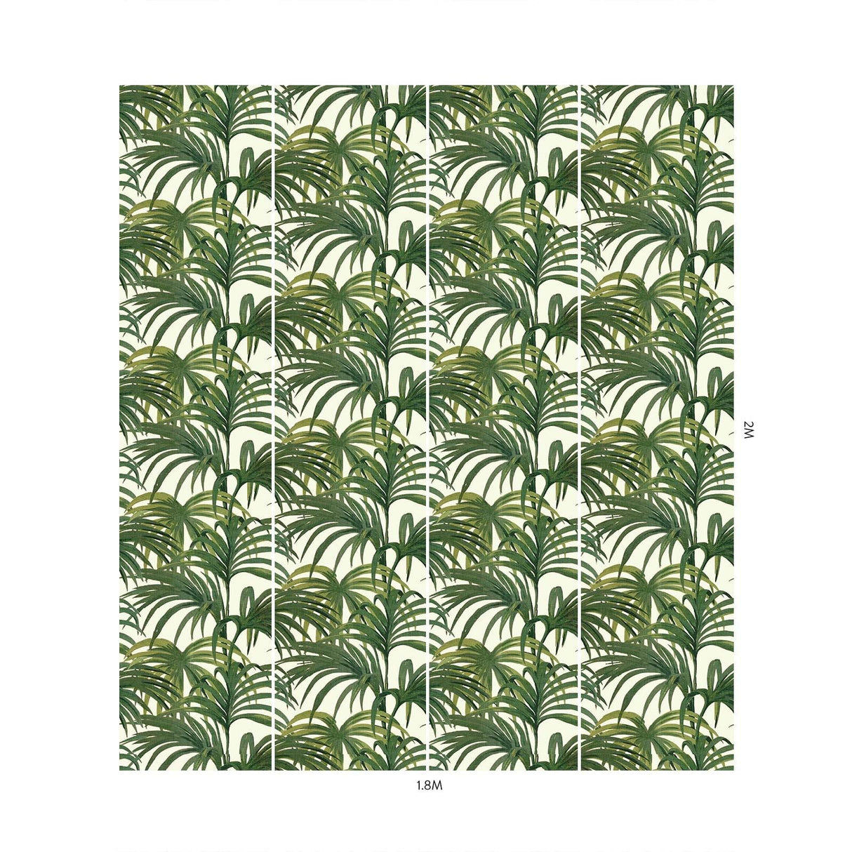 House of Hackney PALMERAL Wallpaper - Off White & Green (9'10" - full height)