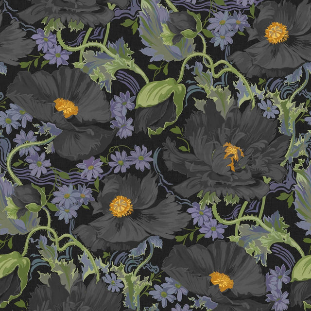 House of Hackney PAPAVERA Wallpaper - Noir (9'10" - full height)