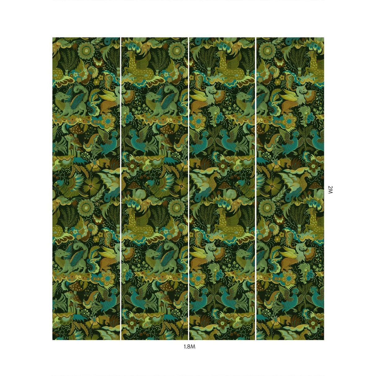 House of Hackney PHANTASIA Wallpaper - Emerald Green (9'10" - full height)