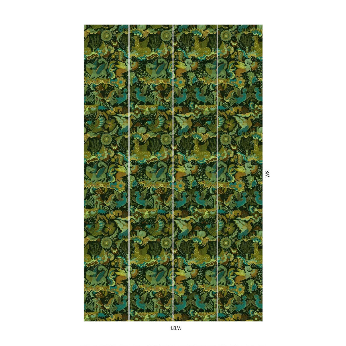 House of Hackney PHANTASIA Wallpaper - Emerald Green (9'10" - full height)