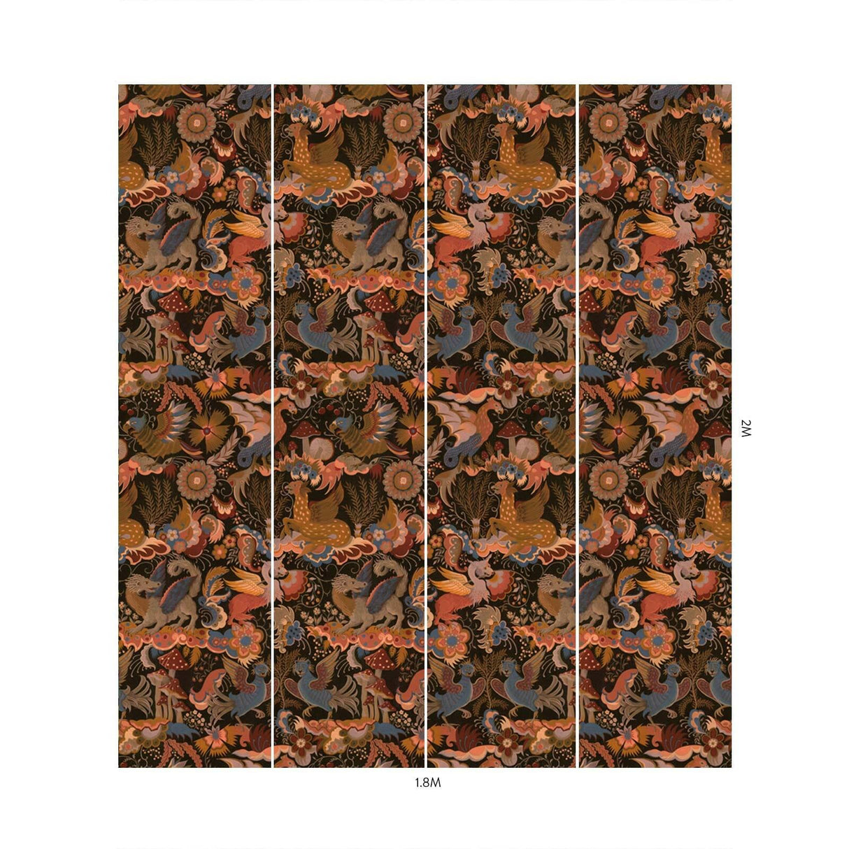 House of Hackney PHANTASIA Wallpaper - Selenite Orange (9'10" - full height)