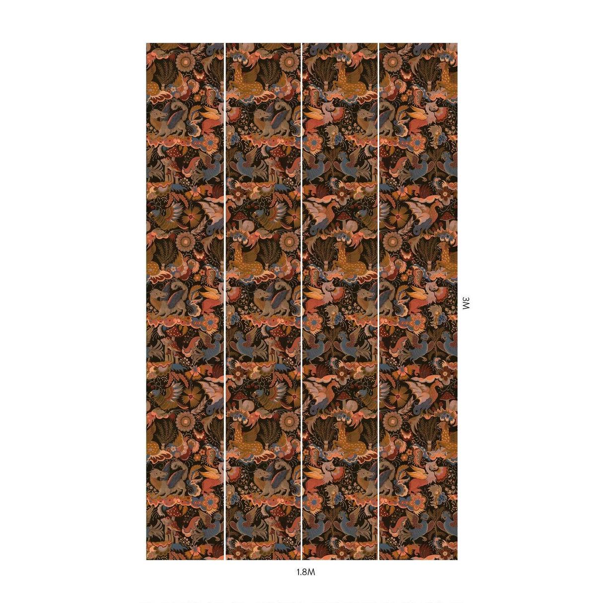 House of Hackney PHANTASIA Wallpaper - Selenite Orange (9'10" - full height)