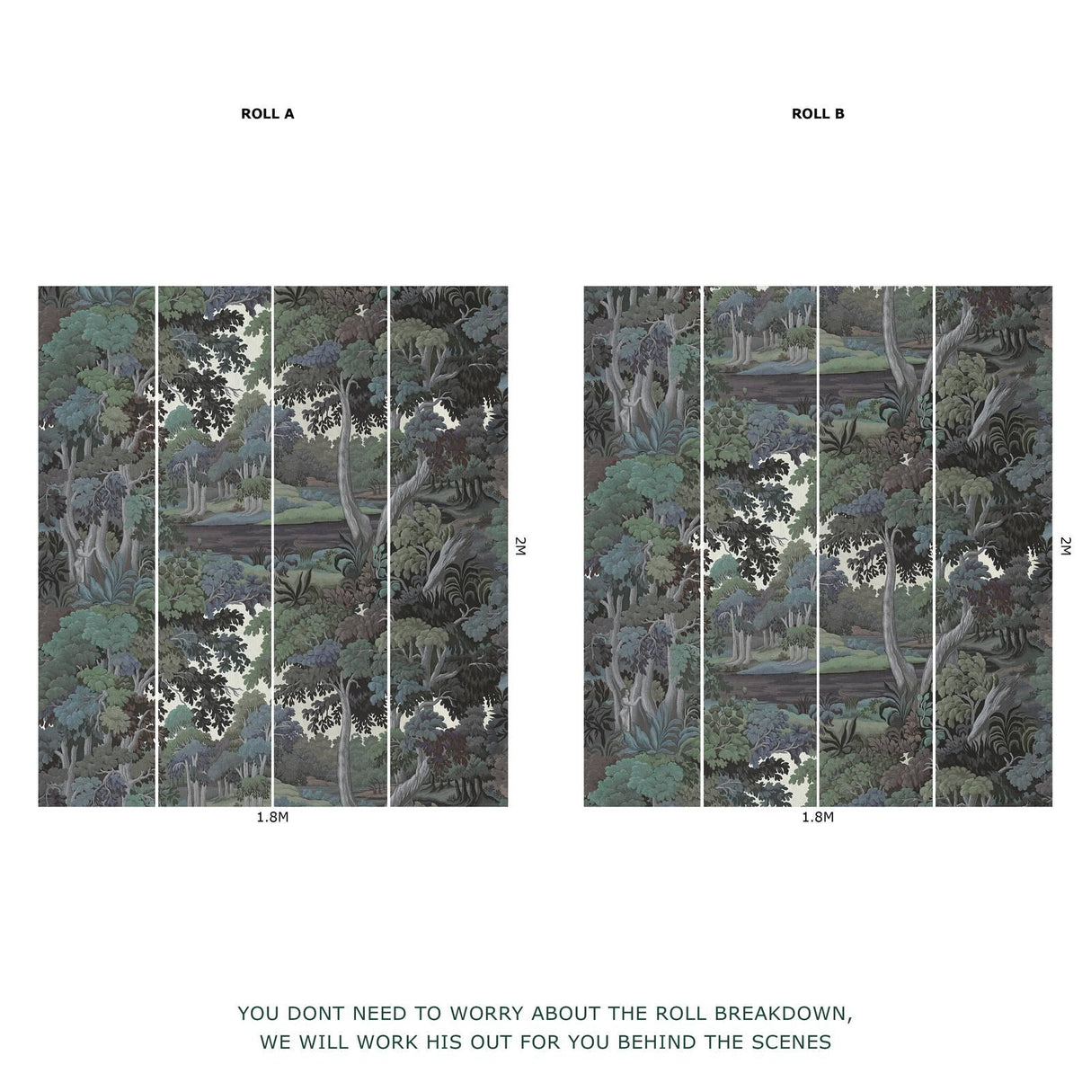 House of Hackney PLANTASIA Wallpaper - Amazonite (9'10" - full height)