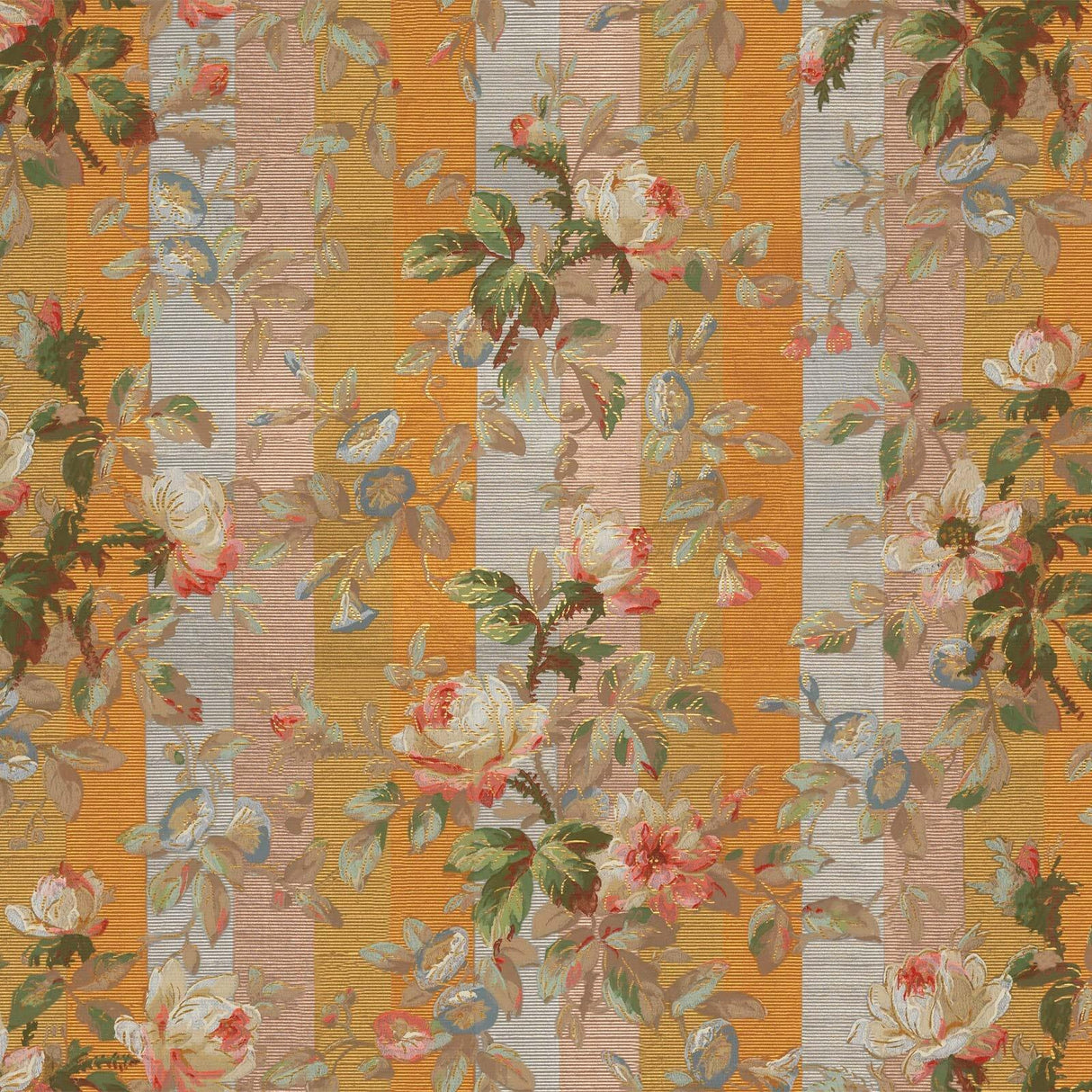 House of Hackney RAINBOW ROSE Wallpaper - Dusk Stripe (9'10" - full height)