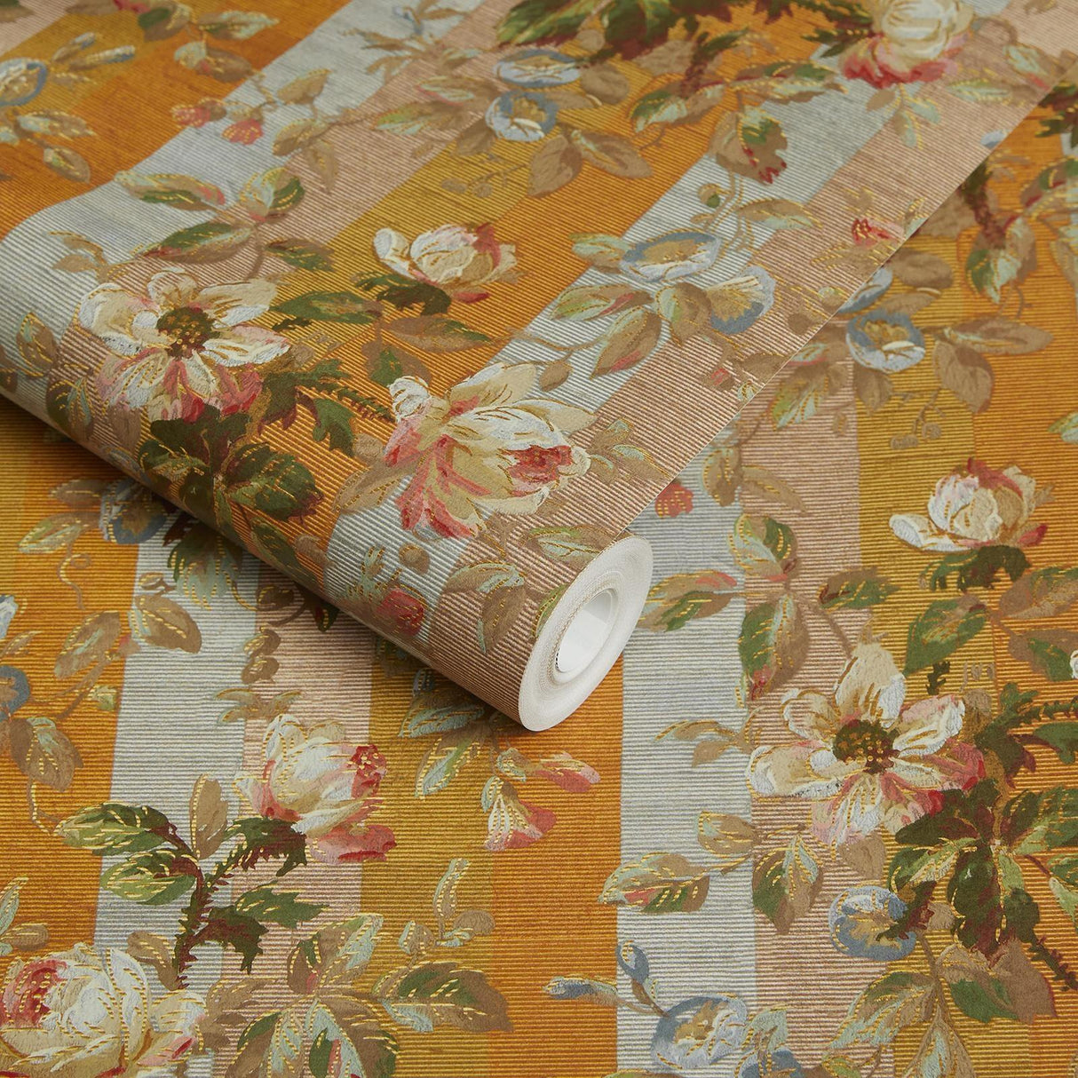 House of Hackney RAINBOW ROSE Wallpaper - Dusk Stripe (9'10" - full height)