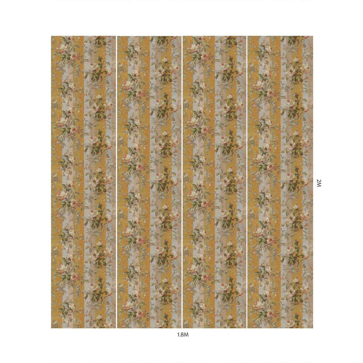 House of Hackney RAINBOW ROSE Wallpaper - Dusk Stripe (9'10" - full height)