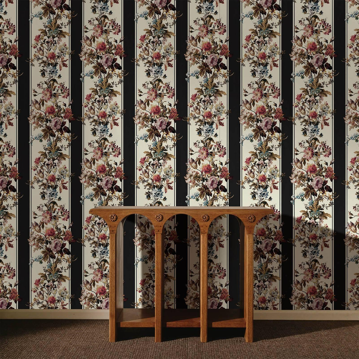 House of Hackney ROSETTA GARLAND Wallpaper - Noir (9'10" - full height)