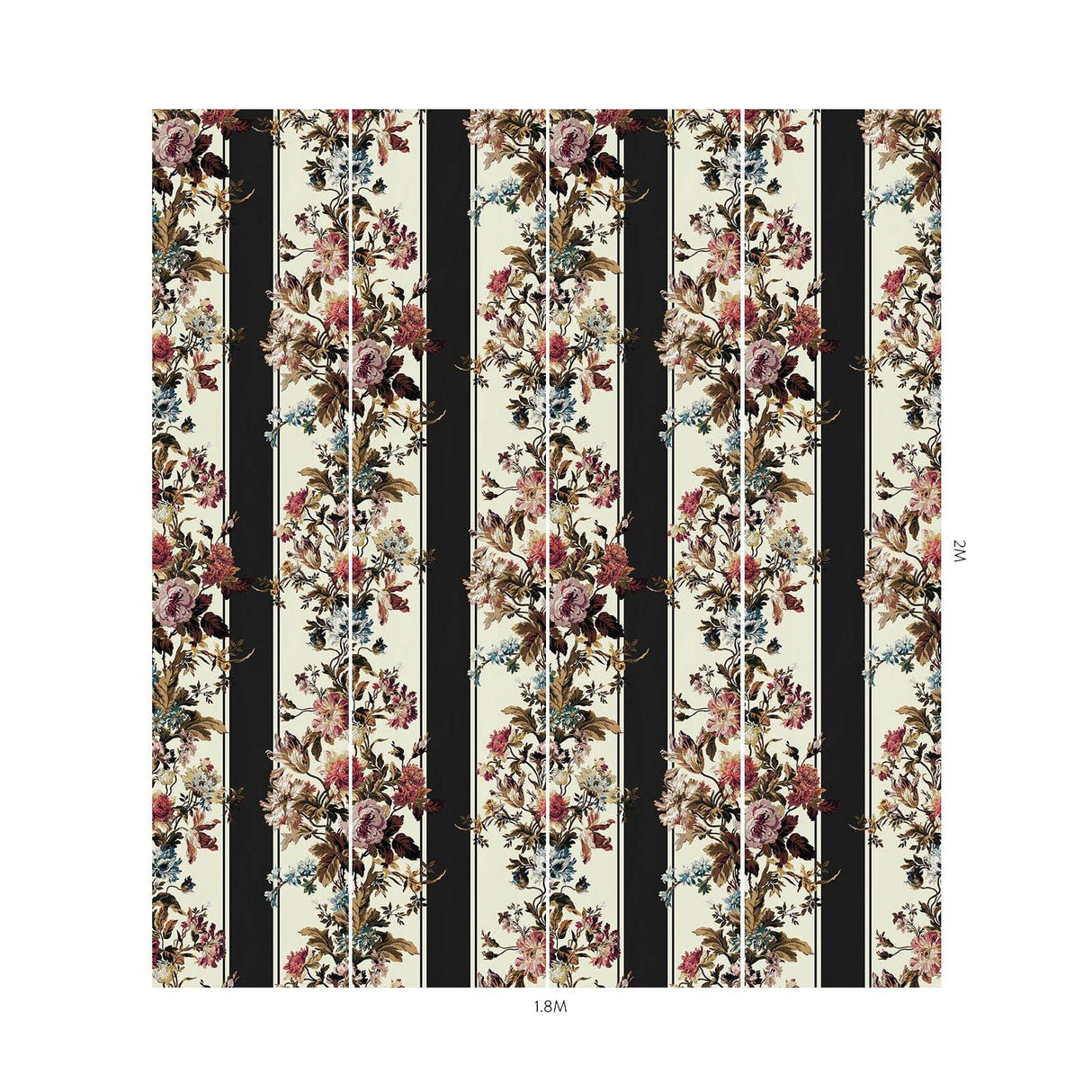 House of Hackney ROSETTA GARLAND Wallpaper - Noir (9'10" - full height)