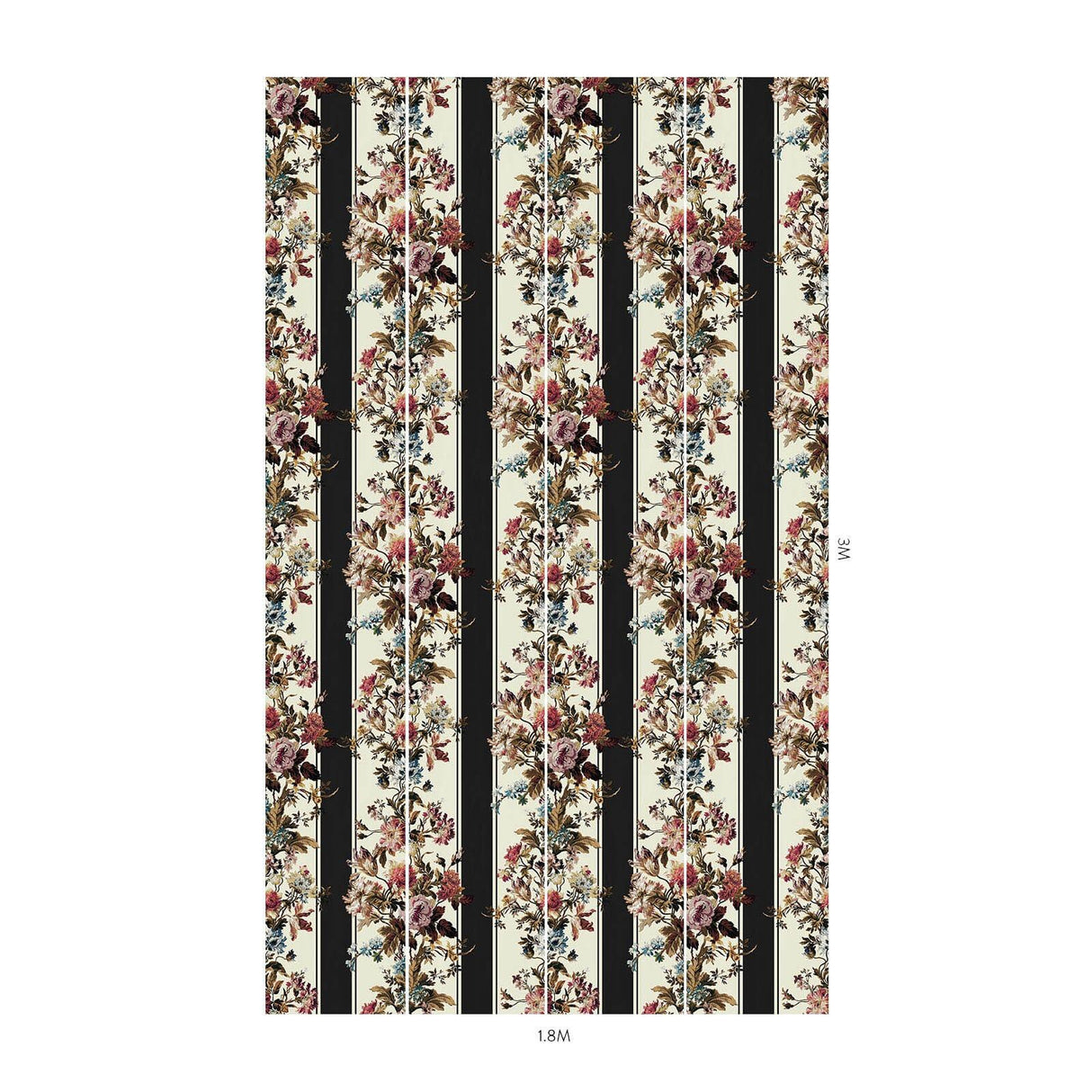 House of Hackney ROSETTA GARLAND Wallpaper - Noir (9'10" - full height)