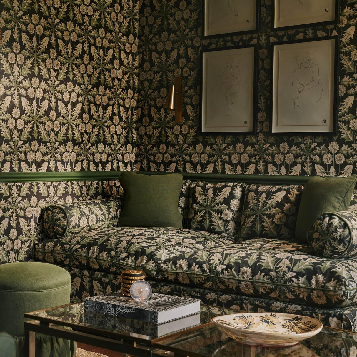 House of Hackney TARAXA Wallpaper - Noir (9'10" - full height)