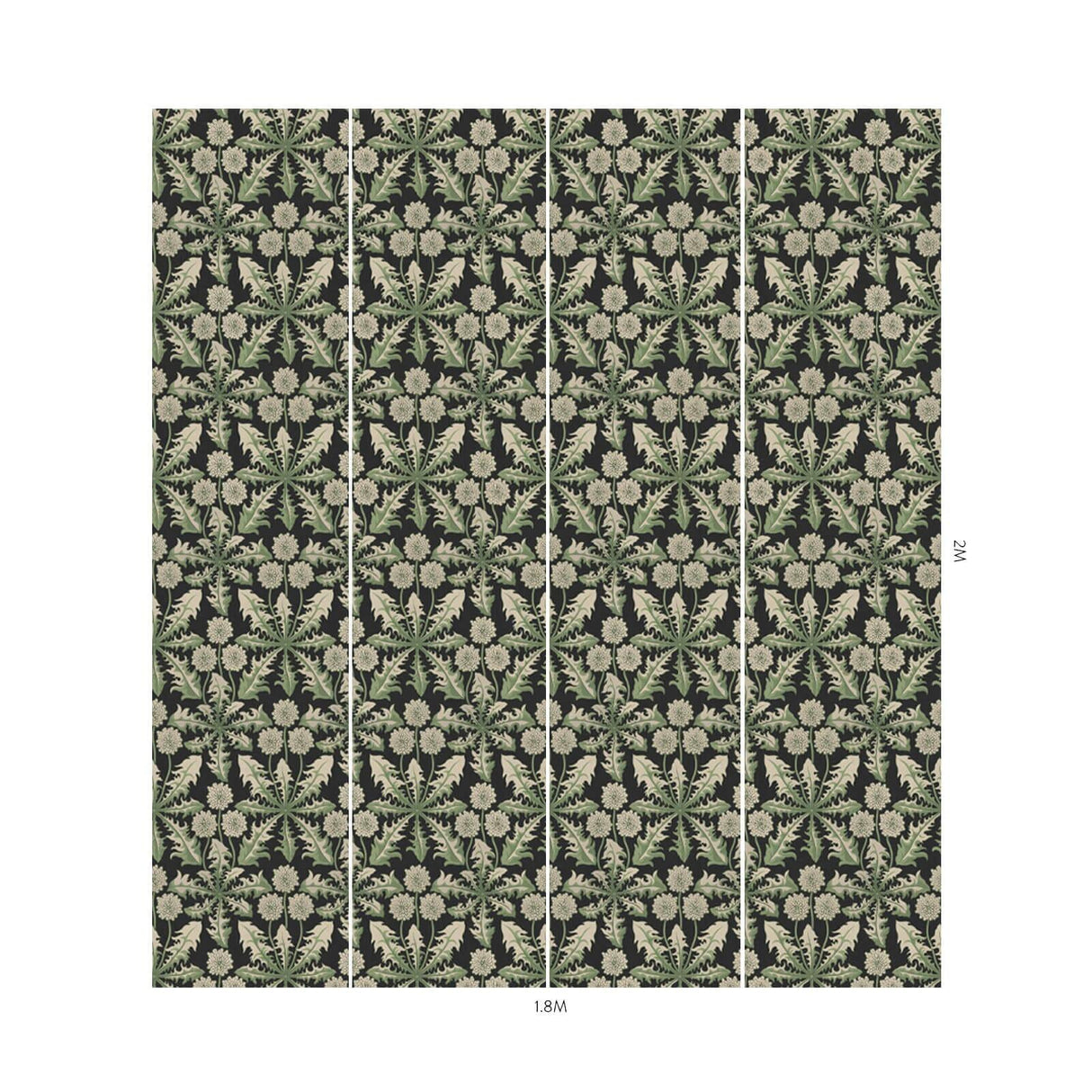 House of Hackney TARAXA Wallpaper - Noir (9'10" - full height)