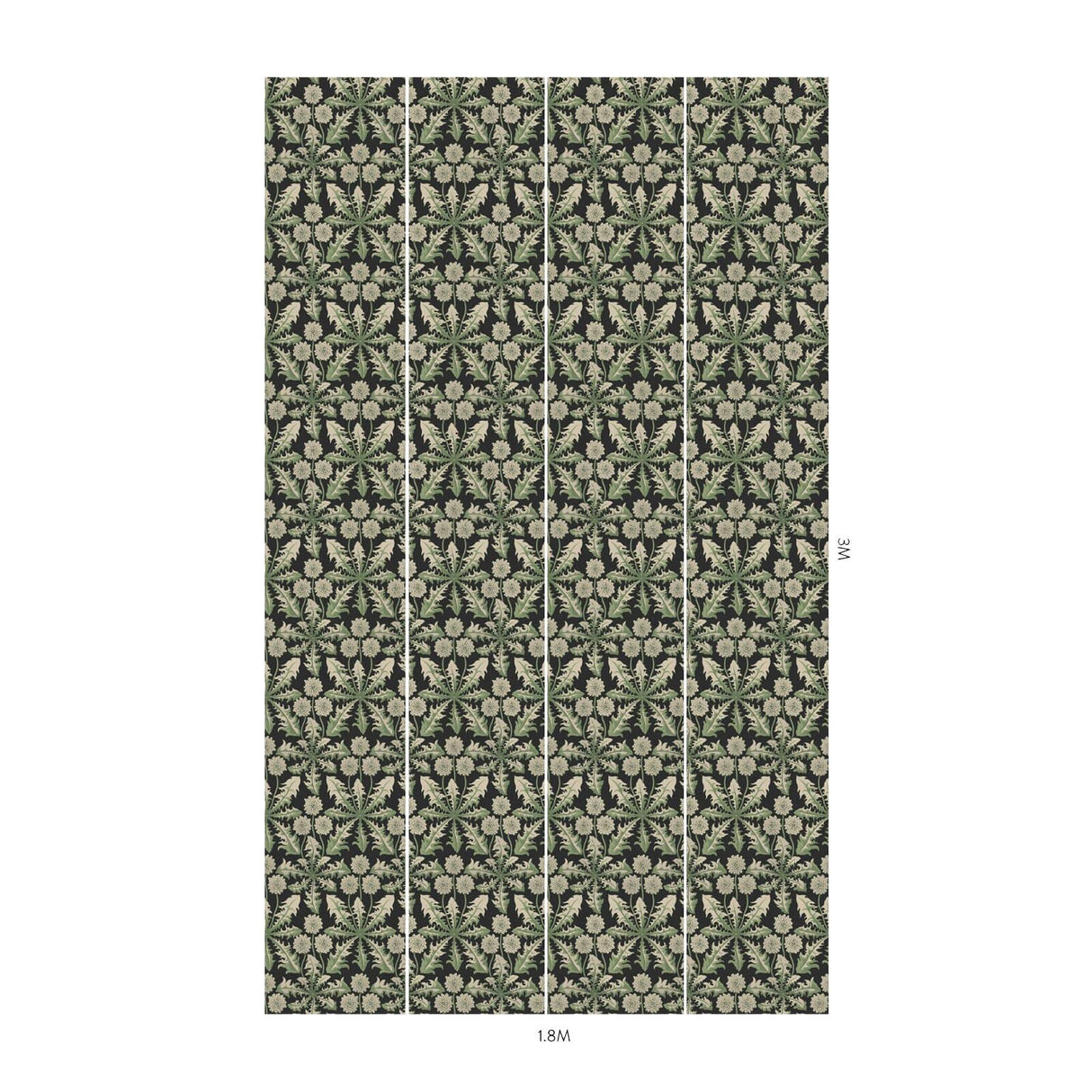 House of Hackney TARAXA Wallpaper - Noir (9'10" - full height)