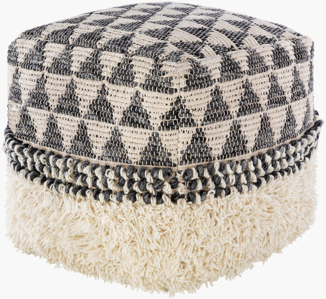 Surya Merida MRPF-001 18"H x 18"W x 18"D Pouf