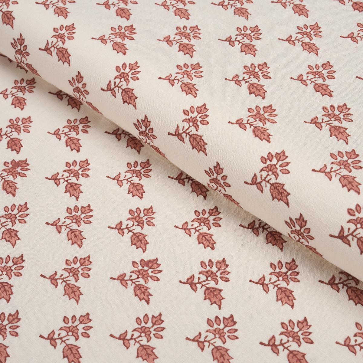 Schumacher Torbay Hand-Block Print Persimmon Fabric