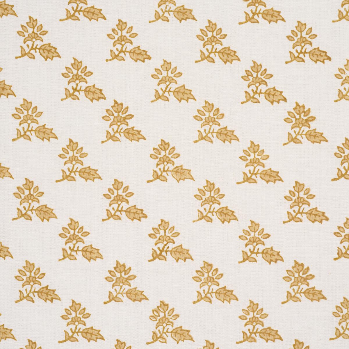 Schumacher Torbay Hand-Block Print Yellow Fabric