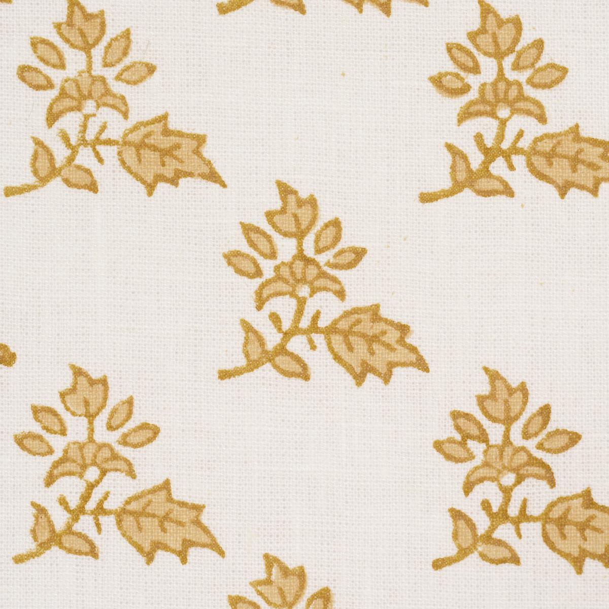 Schumacher Torbay Hand-Block Print Yellow Fabric
