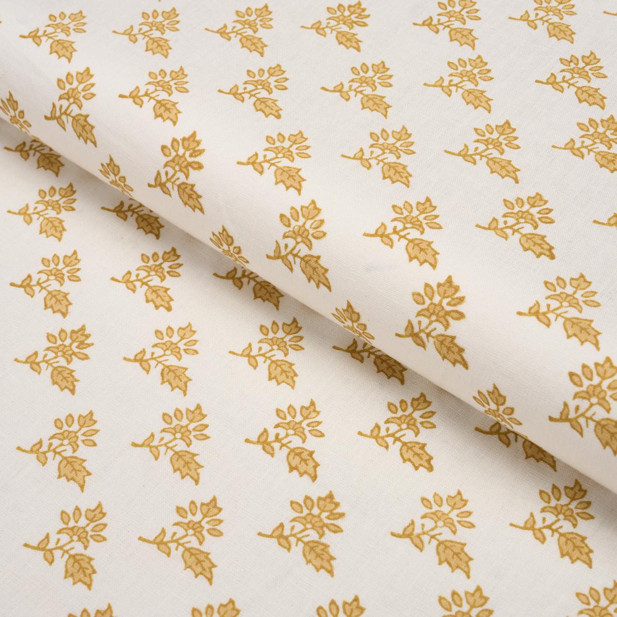 Schumacher Torbay Hand-Block Print Yellow Fabric