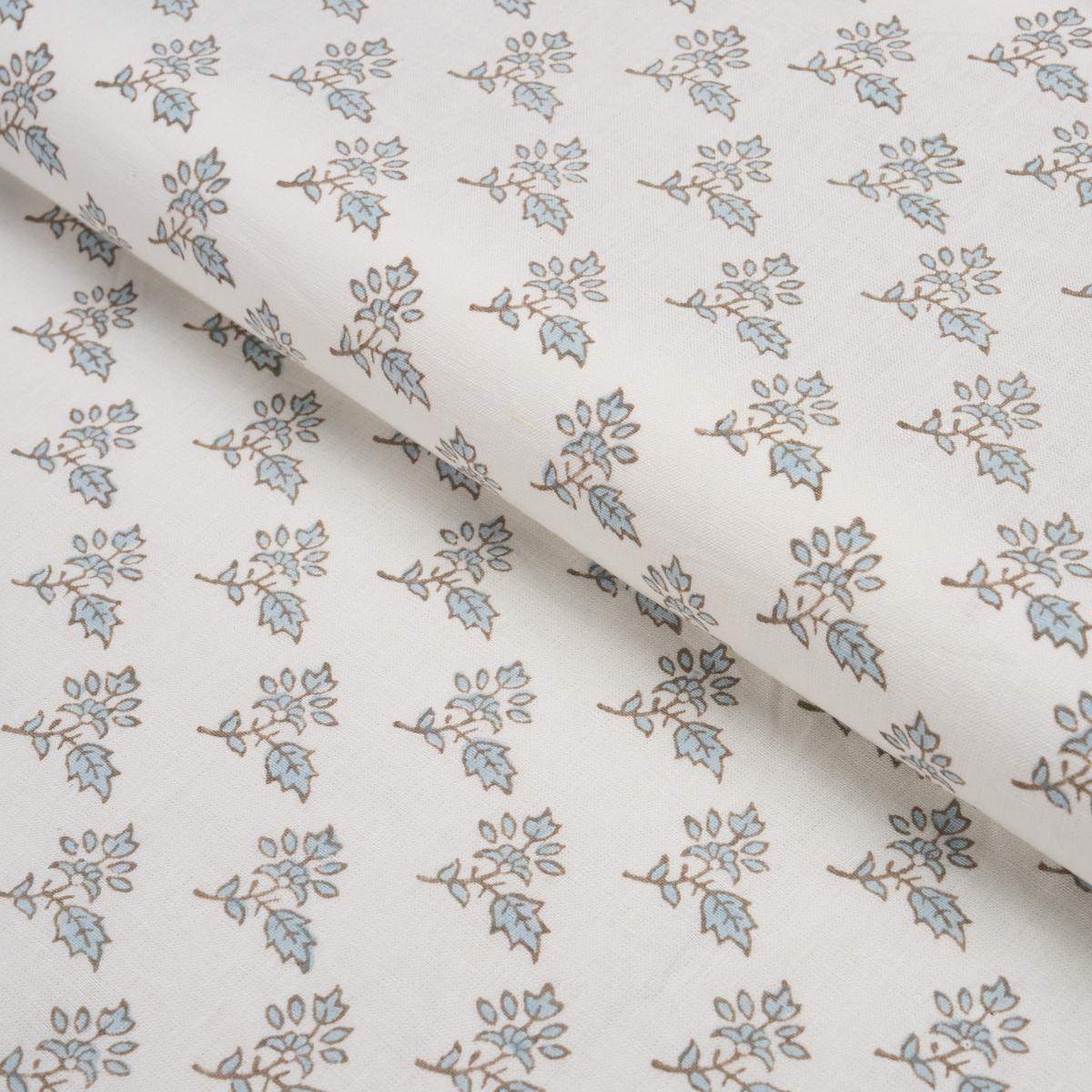Schumacher Torbay Hand-Block Print Sky Fabric