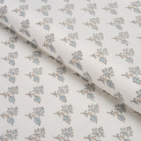Schumacher Torbay Hand-Block Print Sky Fabric