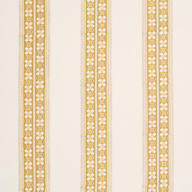 Schumacher Amira Hand-Block Print Ochre Fabric