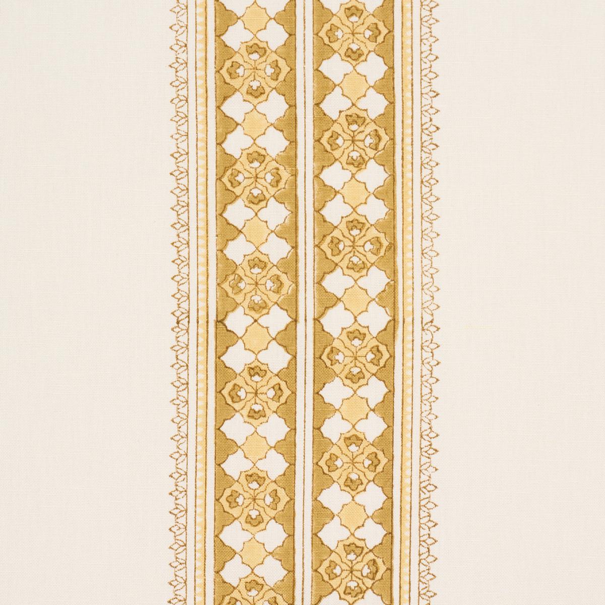 Schumacher Amira Hand-Block Print Ochre Fabric