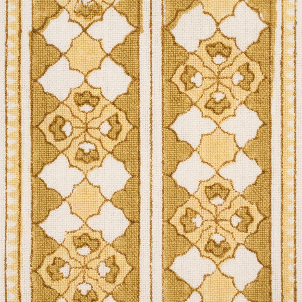 Schumacher Amira Hand-Block Print Ochre Fabric