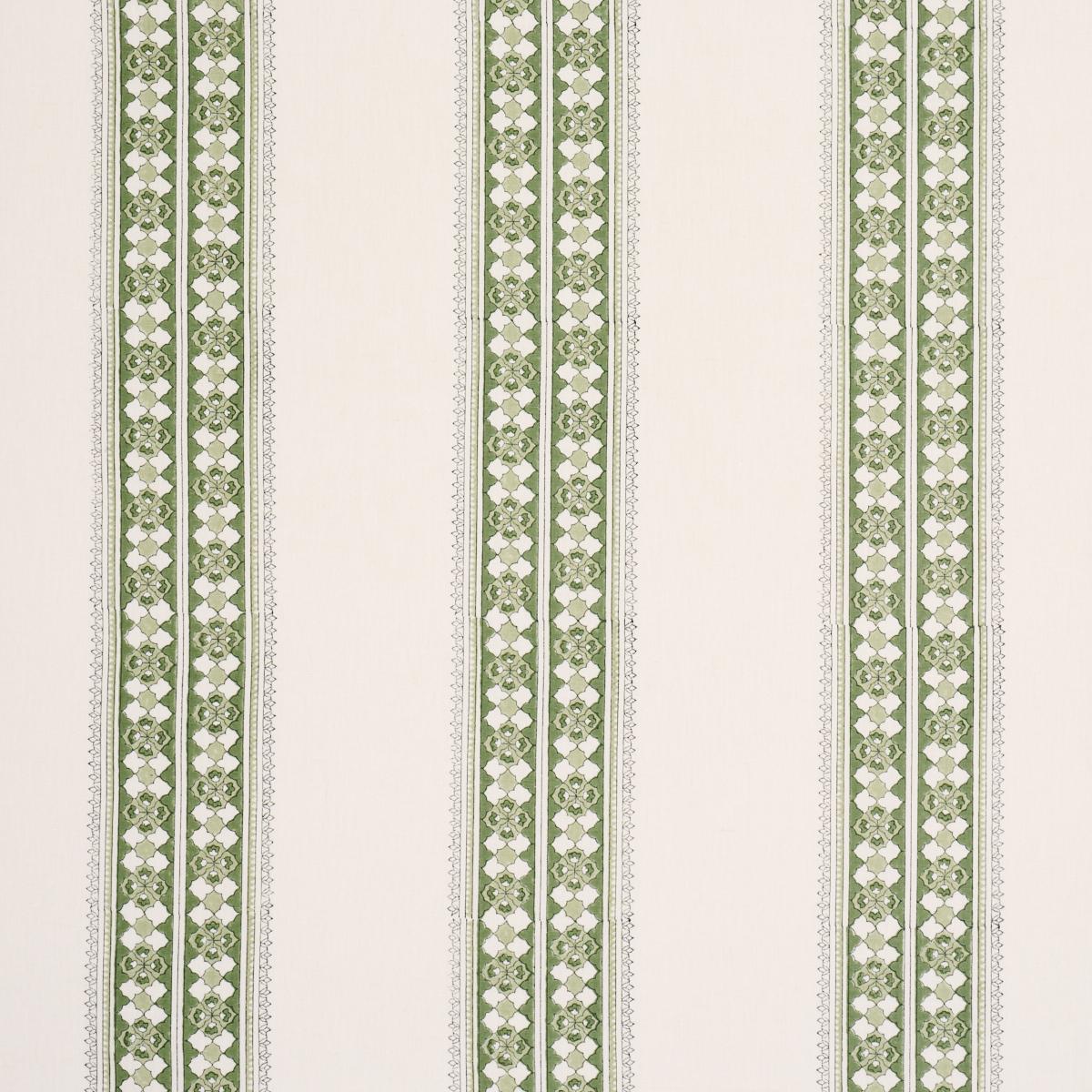 Schumacher Amira Hand-Block Print Green Fabric