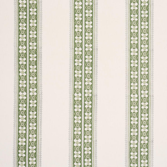 Schumacher Amira Hand-Block Print Green Fabric