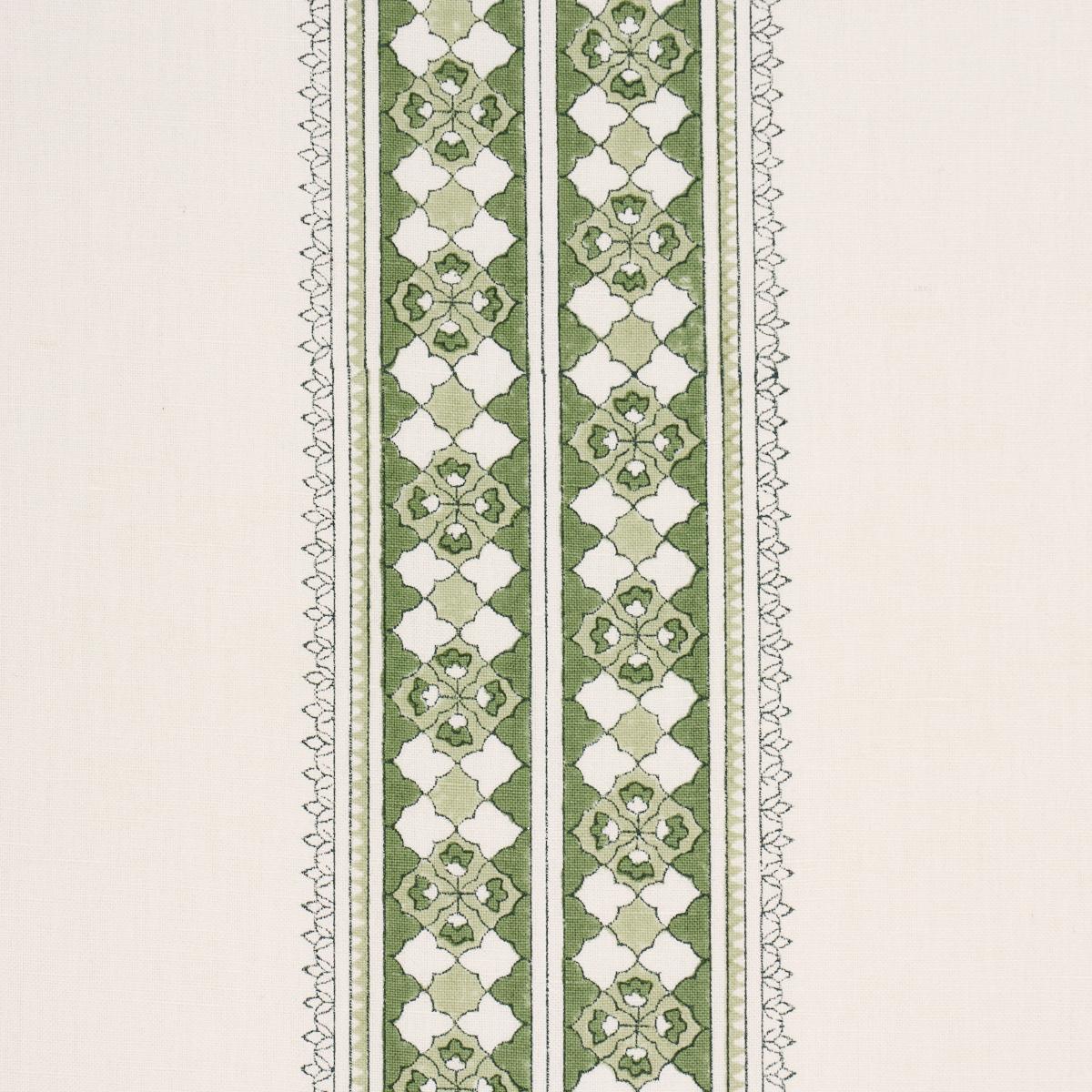 Schumacher Amira Hand-Block Print Green Fabric