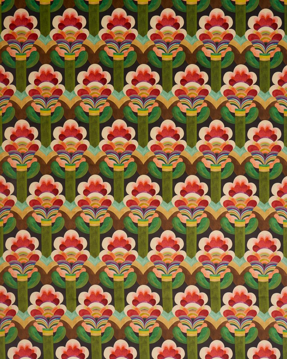 Schumacher Fleur Indienne Velvet Cinnabar Fabric