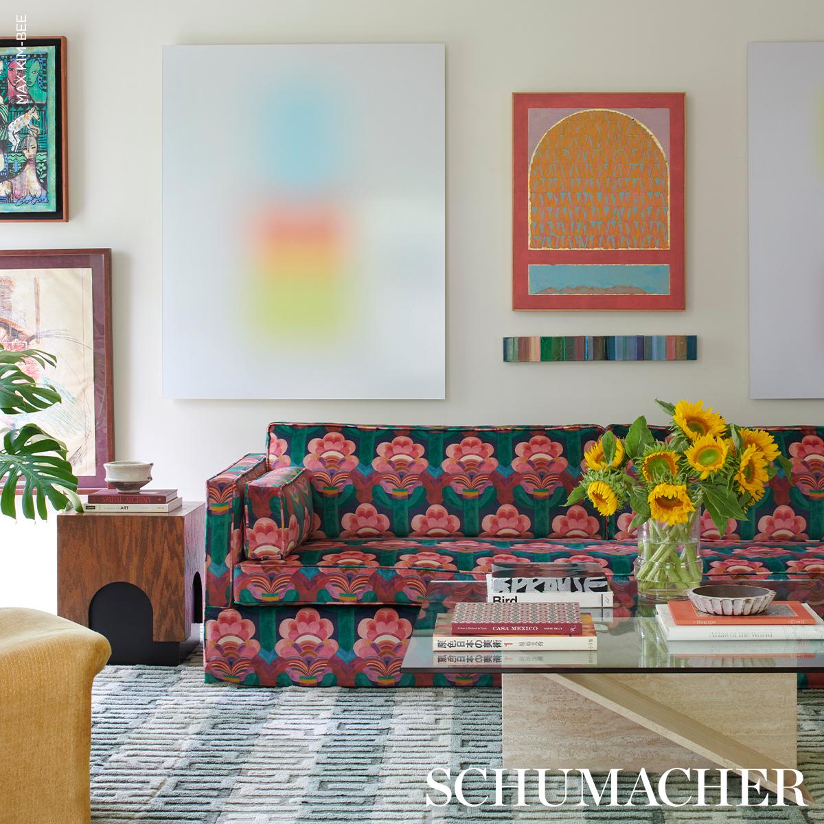 Schumacher Fleur Indienne Velvet Rose Fabric
