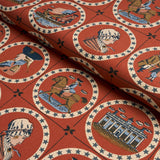 Schumacher George Washington Red Fabric