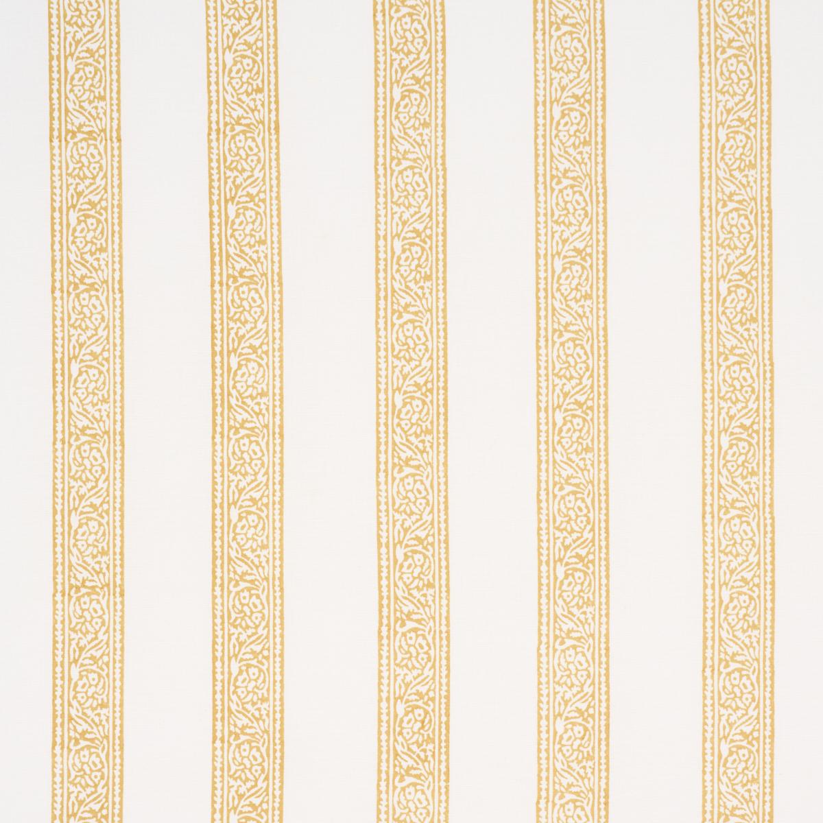Schumacher Mahdavi Stripe Hand-Block Print Yellow Fabric