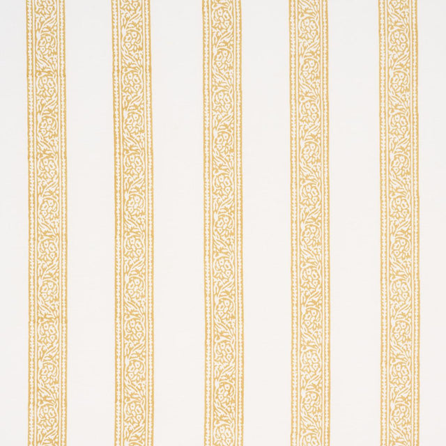 Schumacher Mahdavi Stripe Hand-Block Print Yellow Fabric