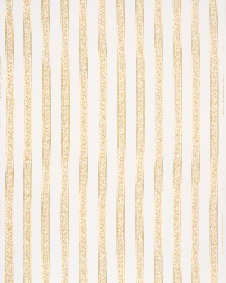 Schumacher Mahdavi Stripe Hand-Block Print Yellow Fabric