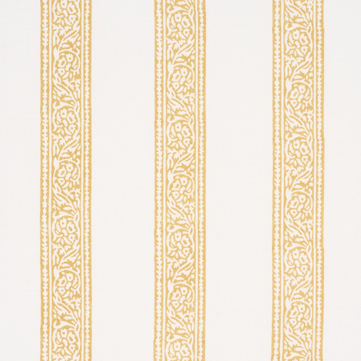 Schumacher Mahdavi Stripe Hand-Block Print Yellow Fabric