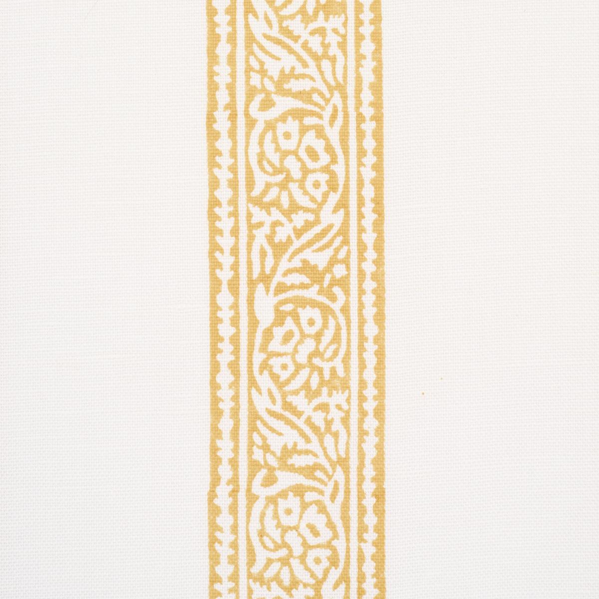 Schumacher Mahdavi Stripe Hand-Block Print Yellow Fabric