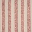 Schumacher Mahdavi Stripe Hand-Block Print Red Fabric