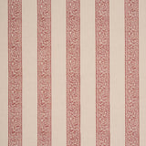 Schumacher Mahdavi Stripe Hand-Block Print Red Fabric