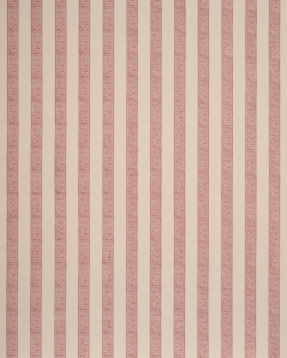 Schumacher Mahdavi Stripe Hand-Block Print Red Fabric