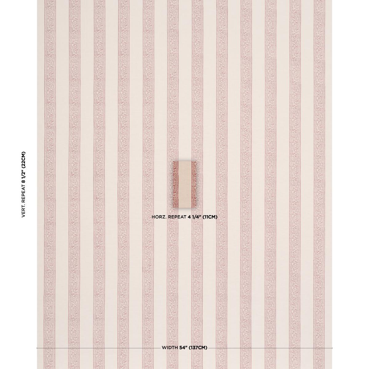 Schumacher Mahdavi Stripe Hand-Block Print Red Fabric