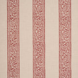 Schumacher Mahdavi Stripe Hand-Block Print Red Fabric