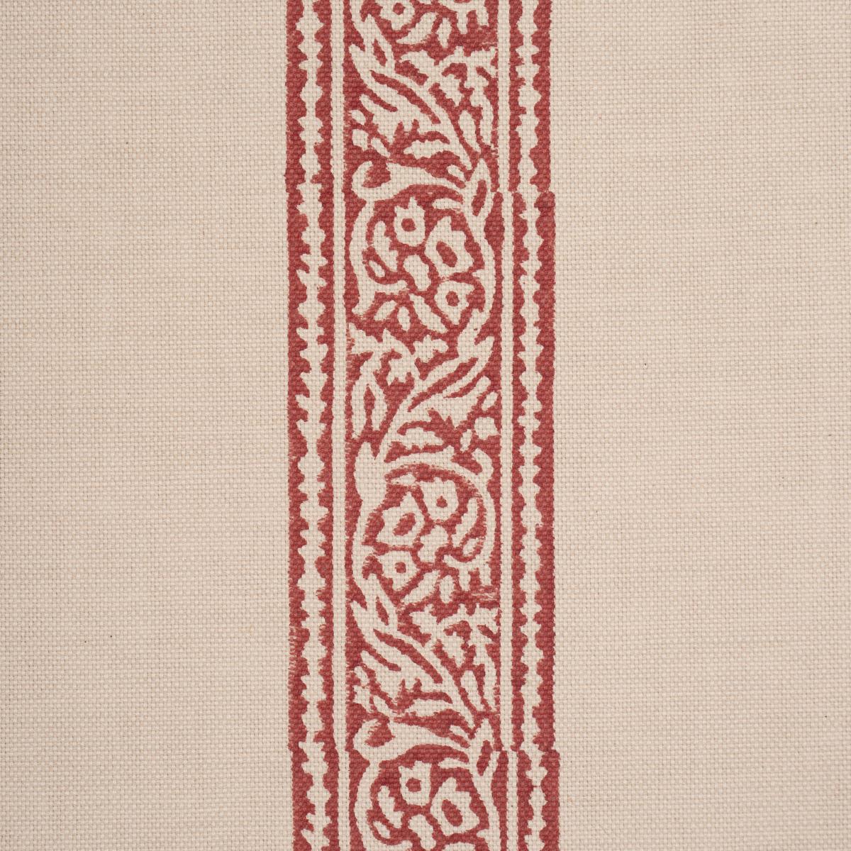 Schumacher Mahdavi Stripe Hand-Block Print Red Fabric