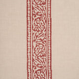 Schumacher Mahdavi Stripe Hand-Block Print Red Fabric
